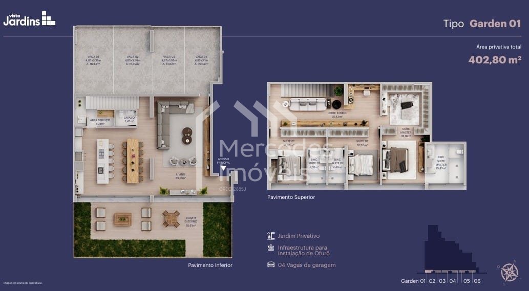 Foto 13 de Apartamento 3 suítes à venda · Viva Park Porto Belo · VISTA JARDINS · 396 m²