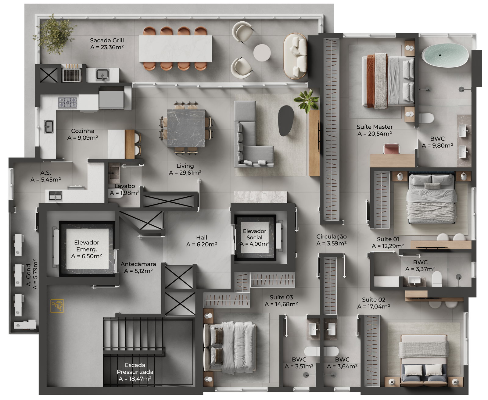 Planta 1 de Toscano Residenze