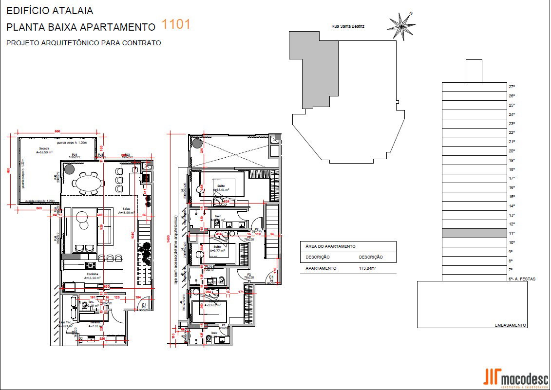 Planta 18 de Apto 1101 Duplex Casa Atalaia 47
