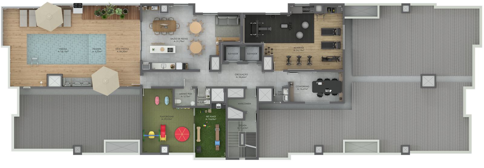 Planta Lazer do Gran Michel Residence