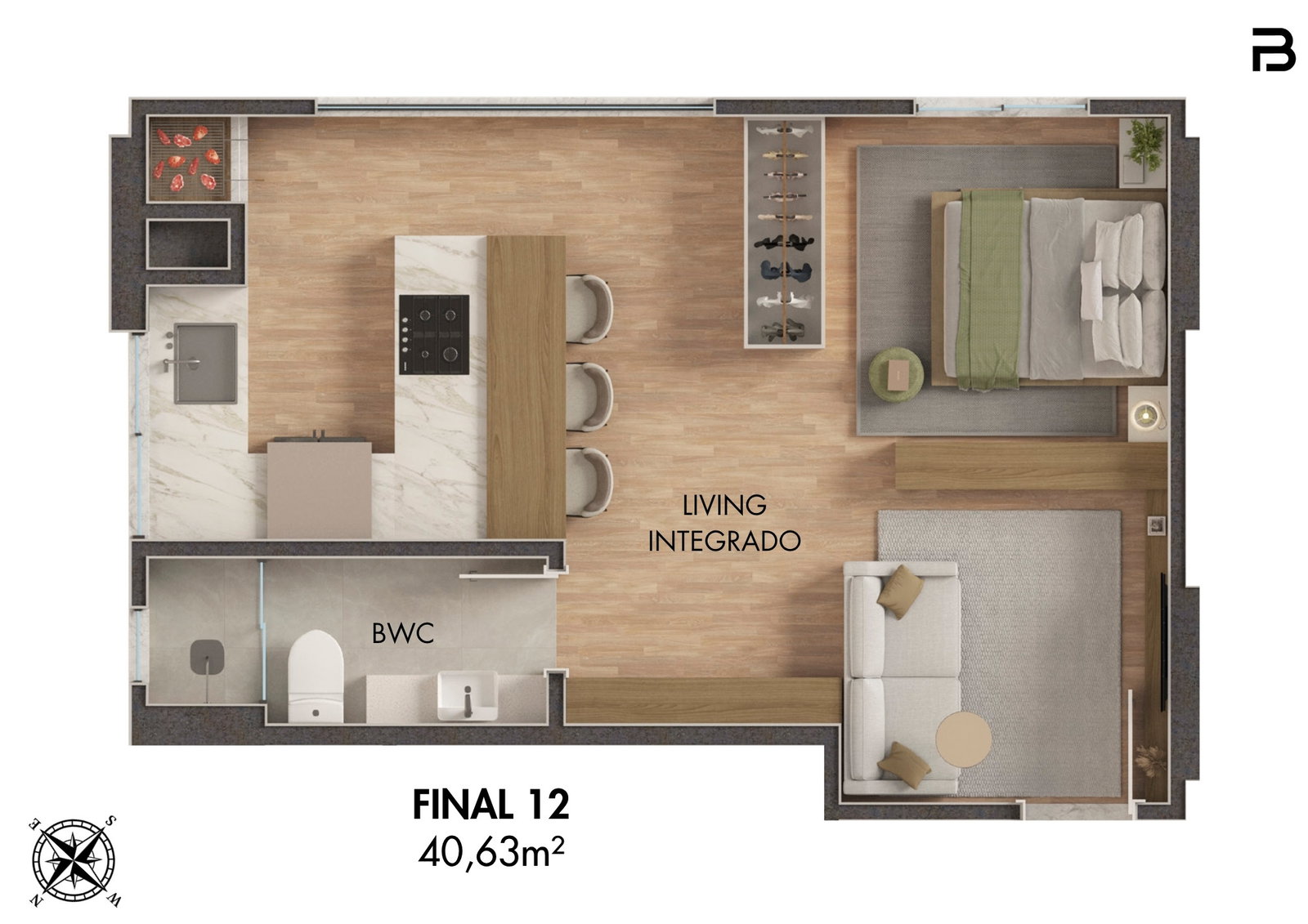 Planta Final 04 (2 de 2), 72 m² do Breeze Towers