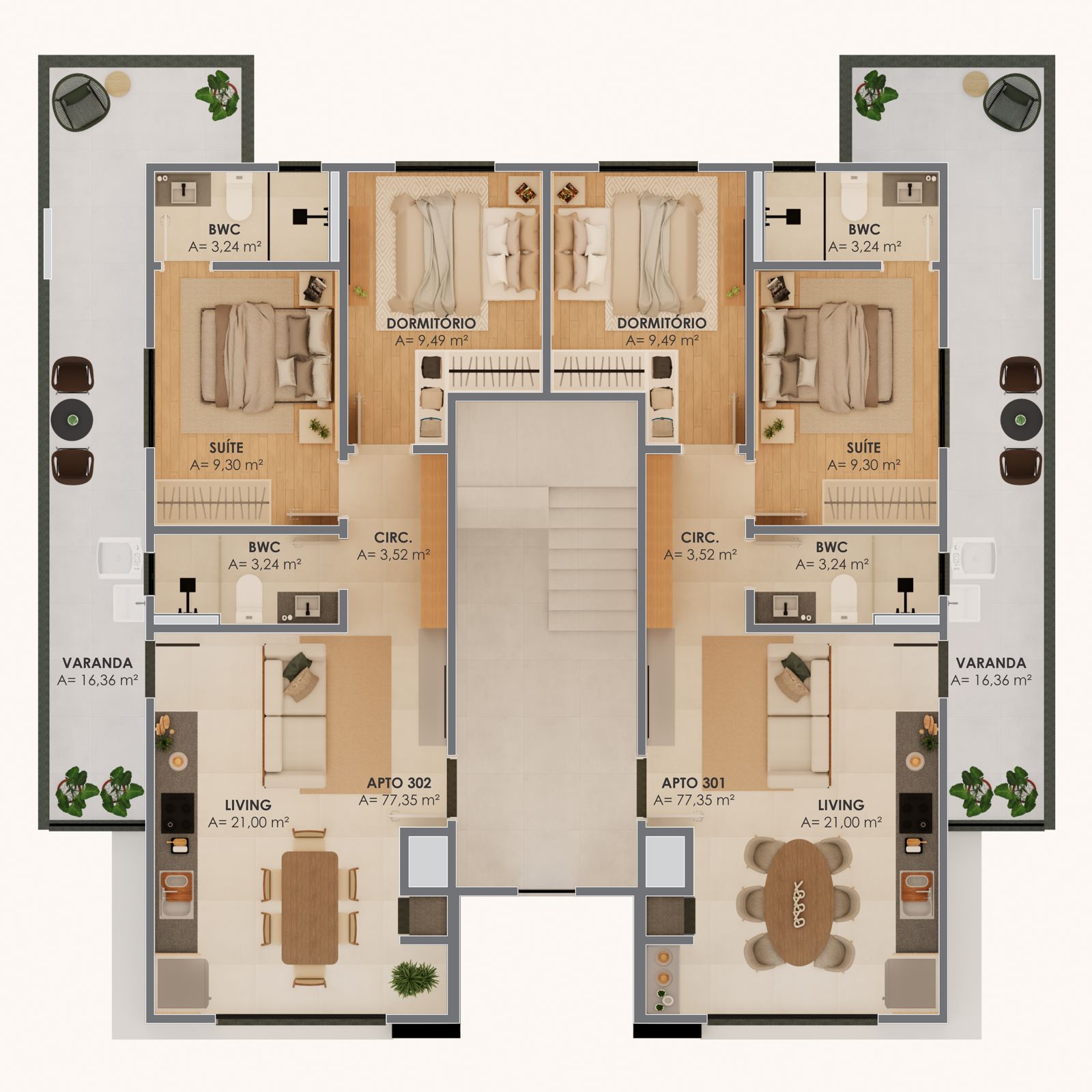 Planta 3 de Residencial Floratta