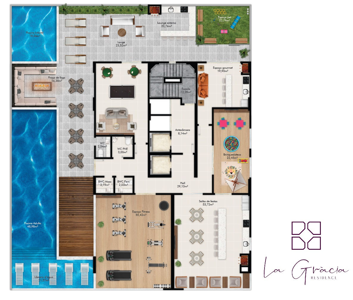 Planta Lazer do La Gracia Residence