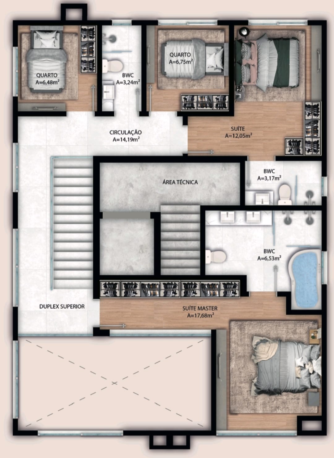 Planta Duplex Superior do Istambul