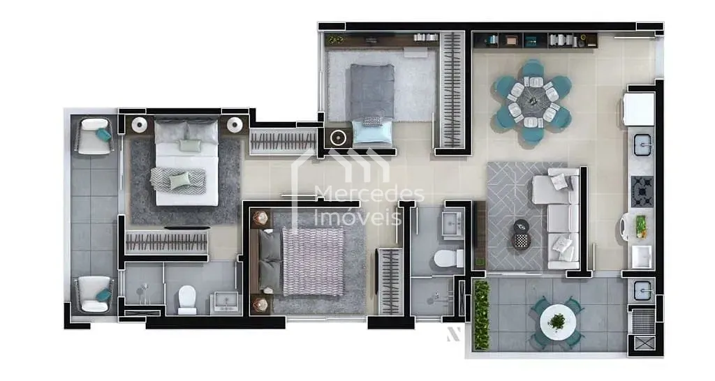 Foto 11 de Apartamento 1 suíte + 2 dormitórios à venda, 80 m² - Ressacada - Itajaí/SC