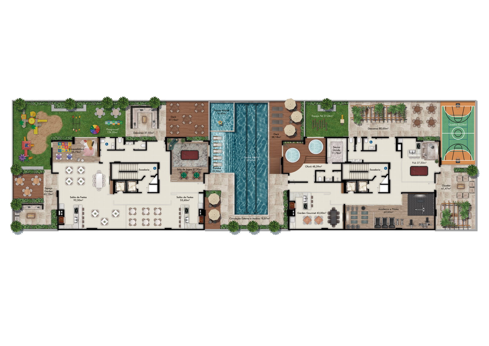 Planta Lazer · Rooftop do Impéria del Mare Residenziale