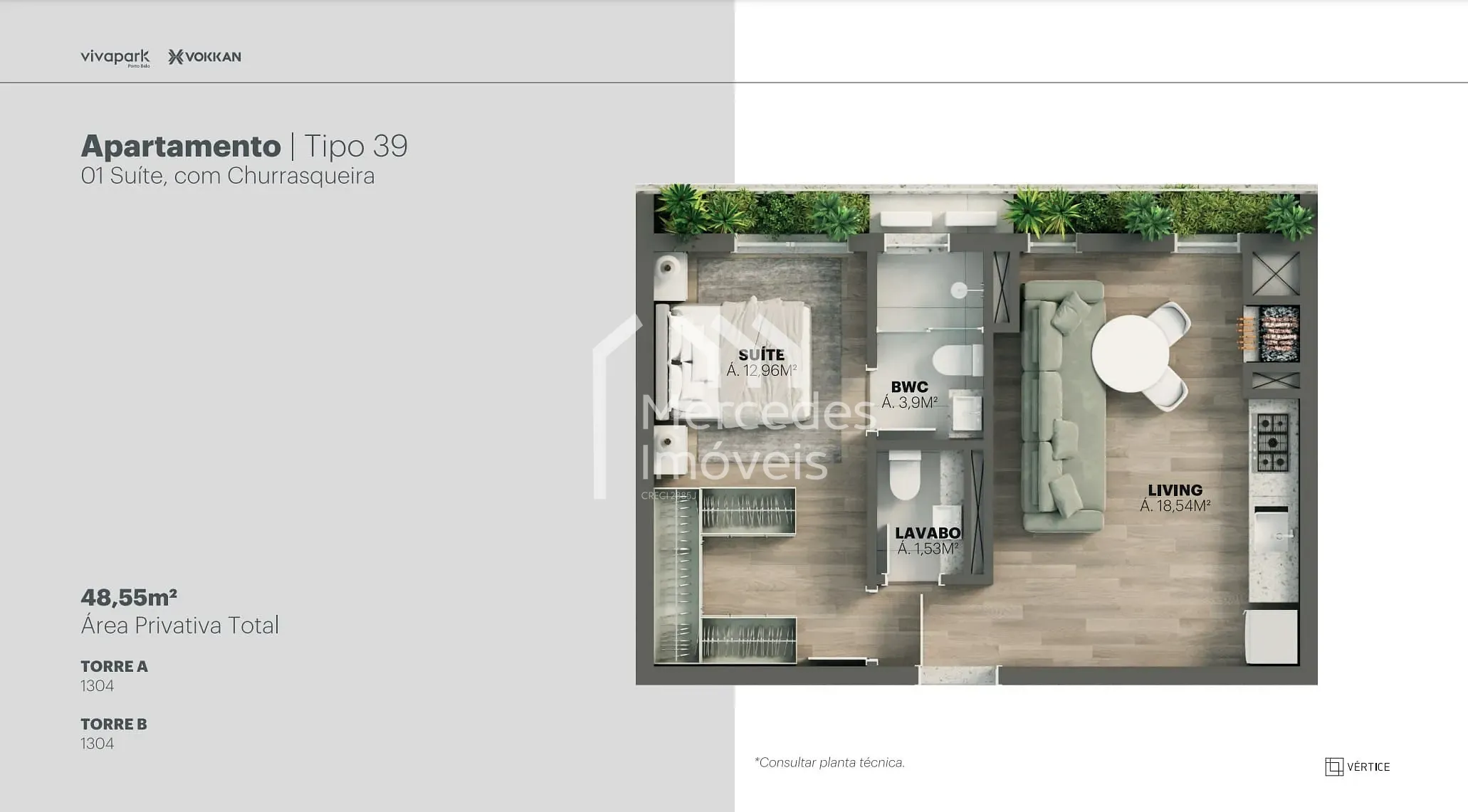Planta 89 de Apartamento 1 suite + piscina privativa à venda, 100m² Viva Park, Porto Belo, SC