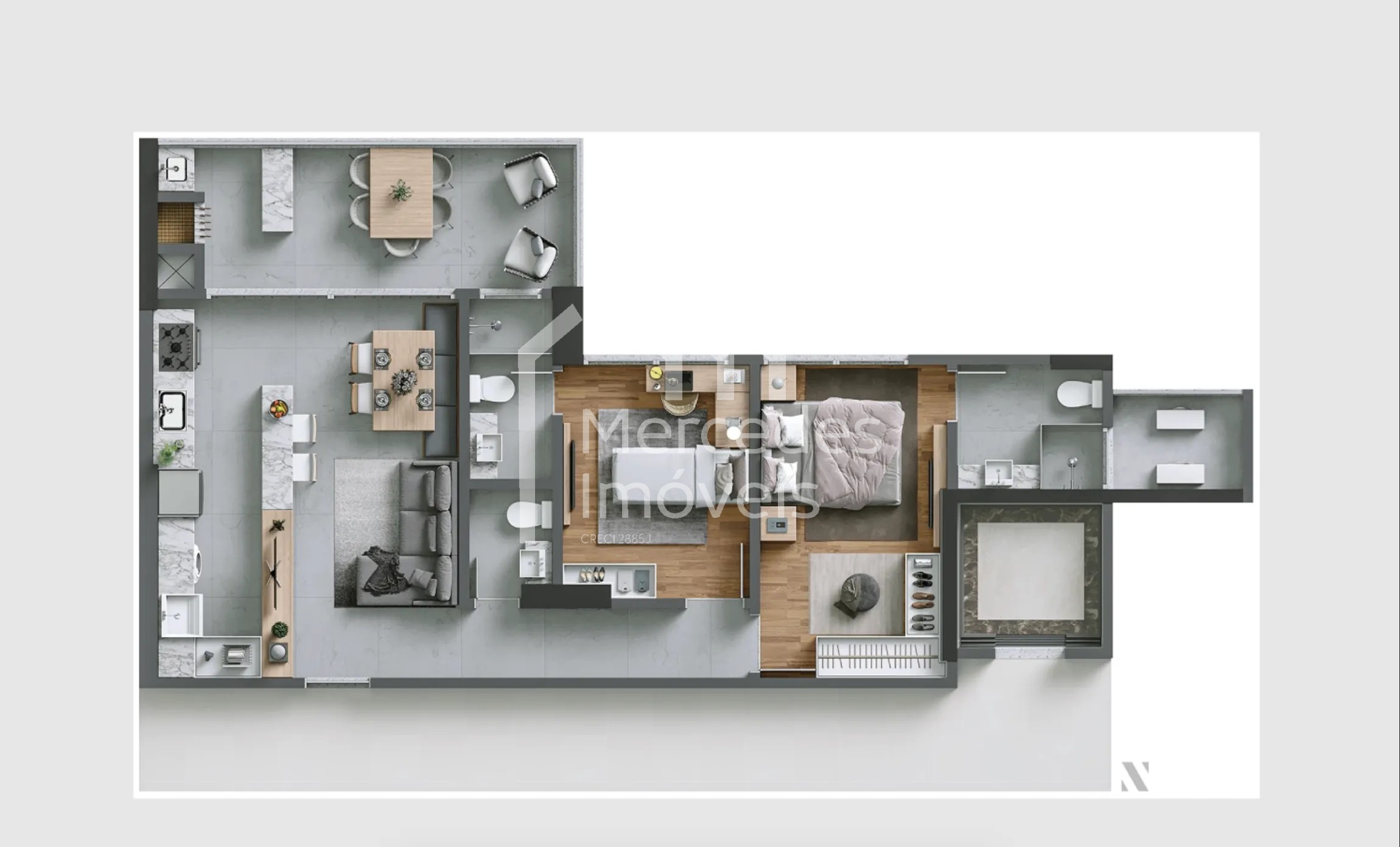 Foto 3 de Apartamento 2 suítes à venda · Praia Brava, Itajaí · Lotisa Torres da Brava - Sirena