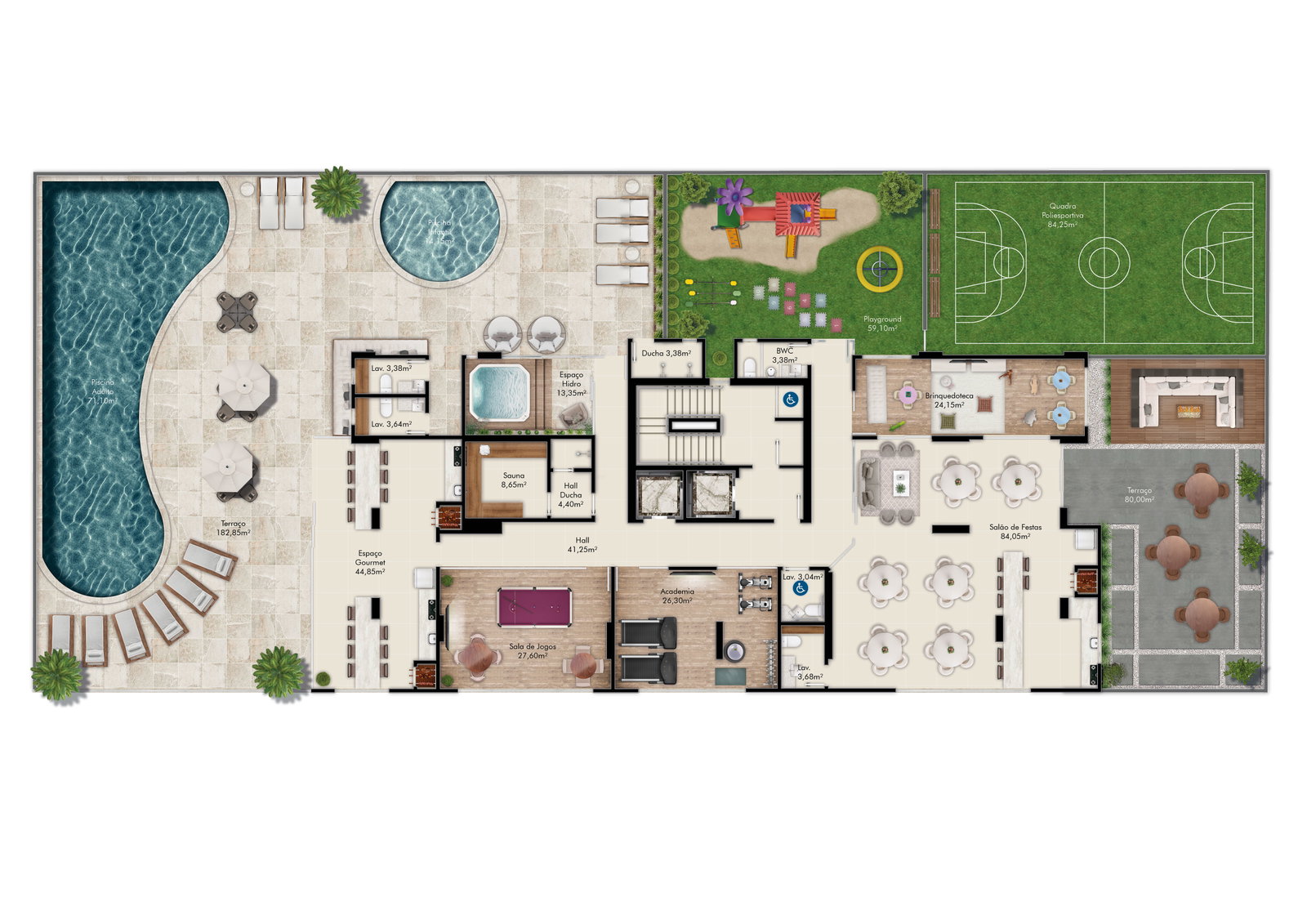 Planta Lazer do Greta Palace Residence