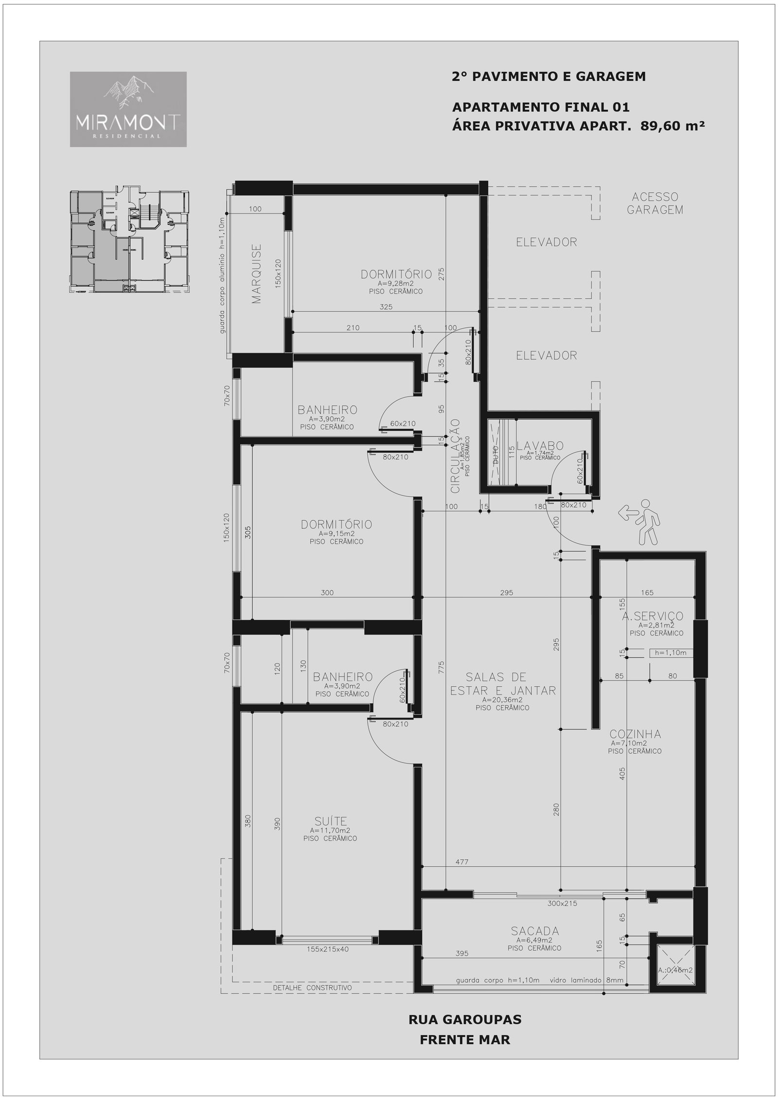 Planta Final 01 (1 de 3), 90 m² do Edifício Miramont