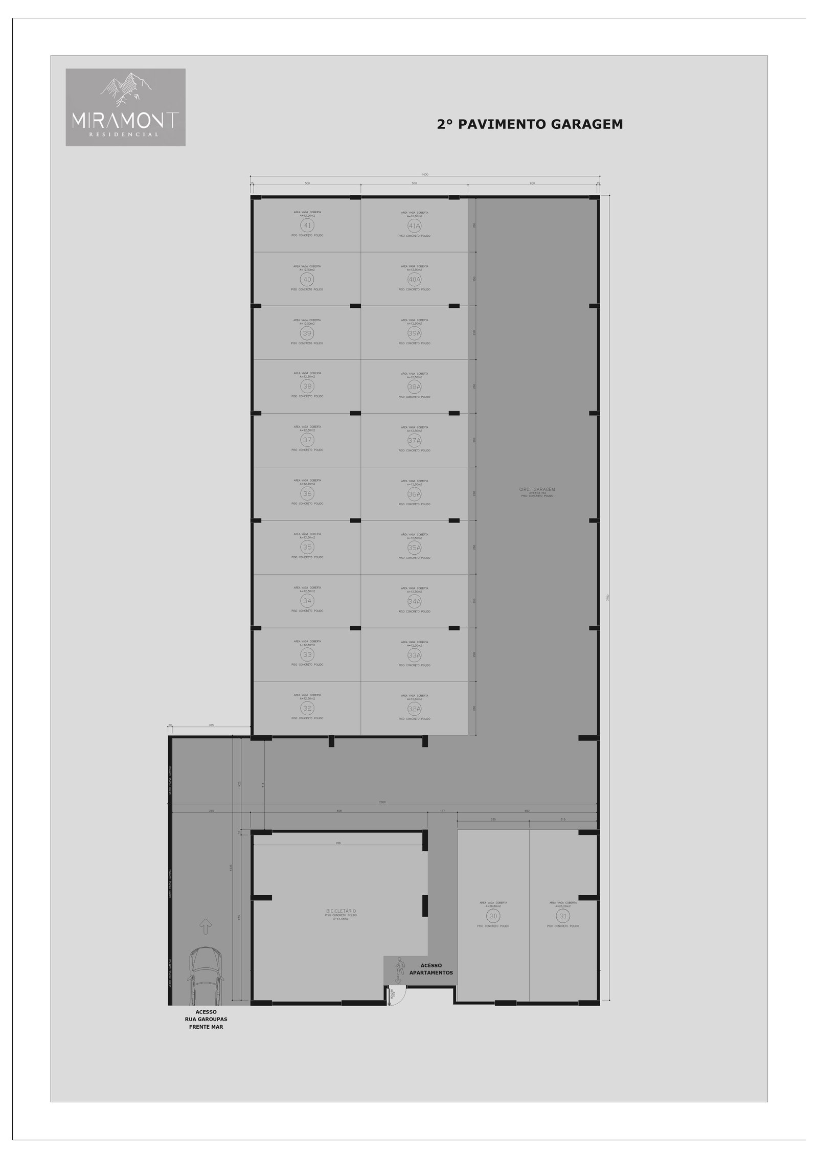 Planta Garagem · 2º Pavimento do Edifício Miramont