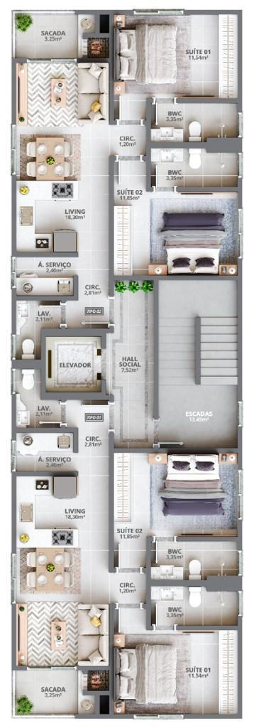 Planta 3 de Saint Germain Residence