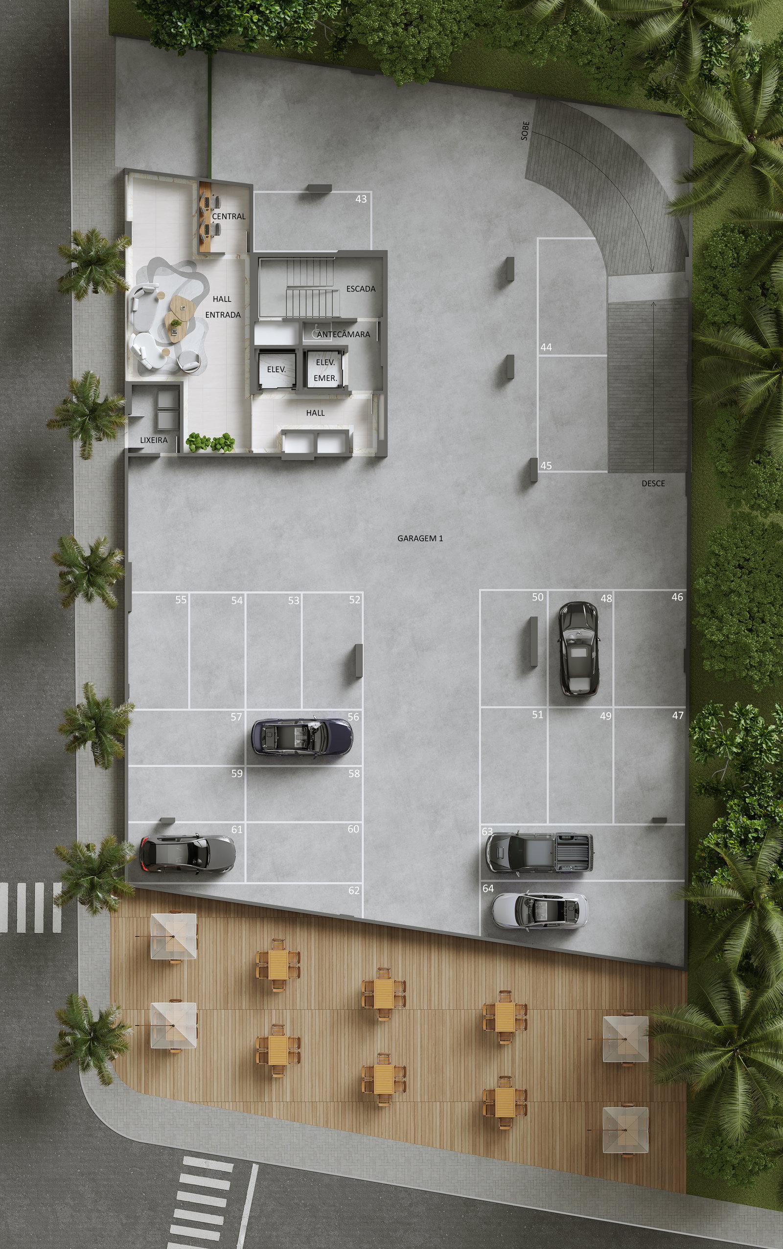 Planta Garagem 1 do Hannover Residence