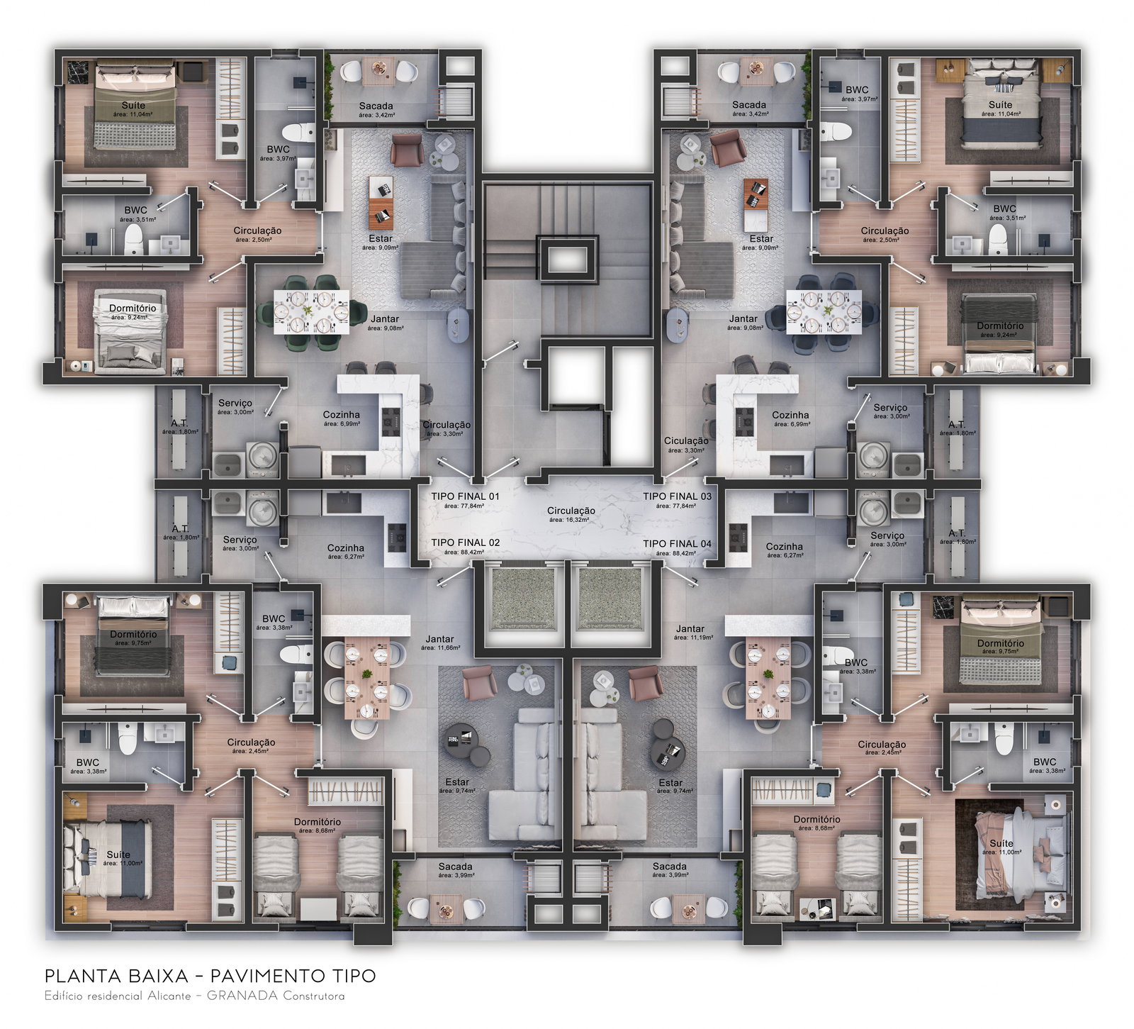 Planta 1 de Residencial Alicante