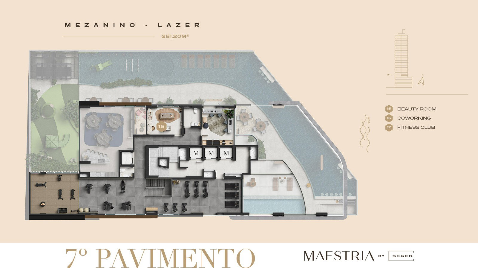 Planta Lazer · 7º Pavimento do Maestria By Seger