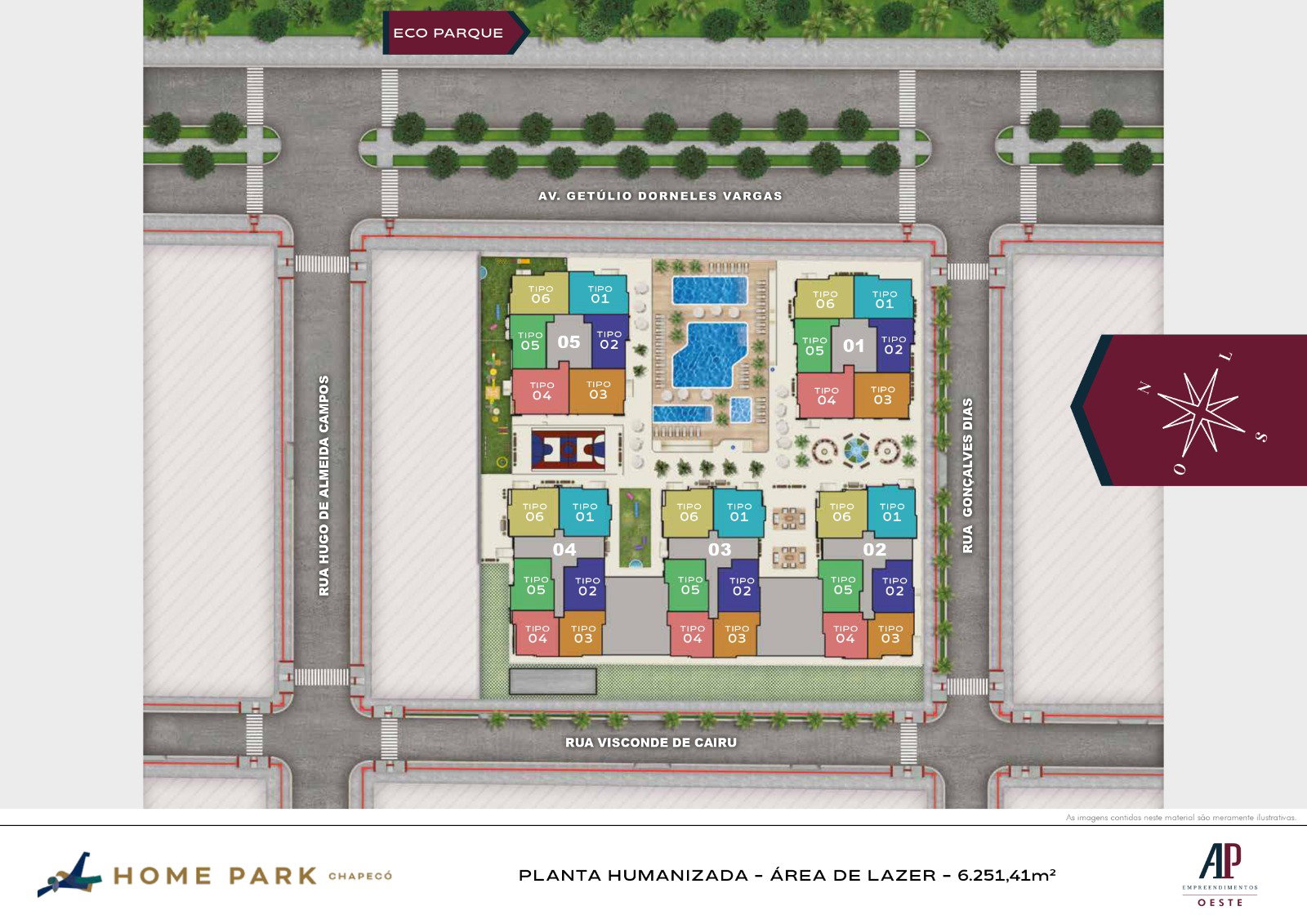Planta Implantação do Home Park Chapecó