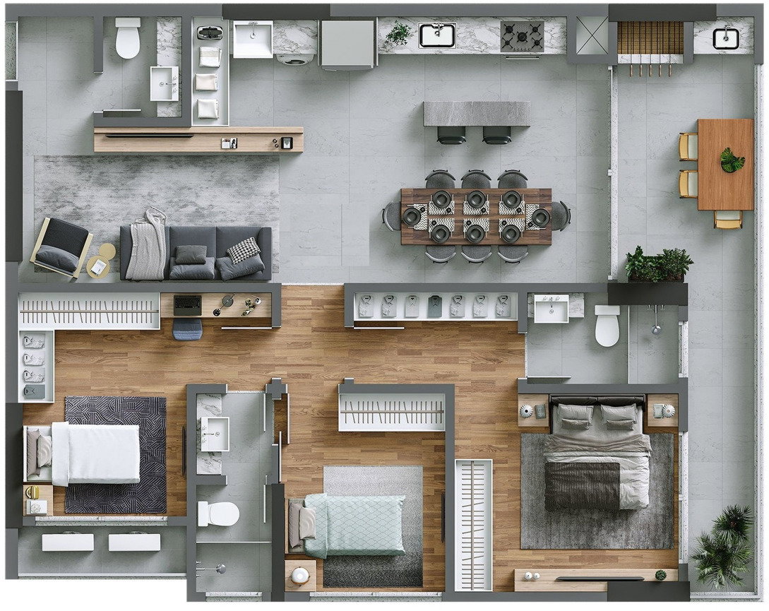 Planta 1 de Torres Sirena Residencial