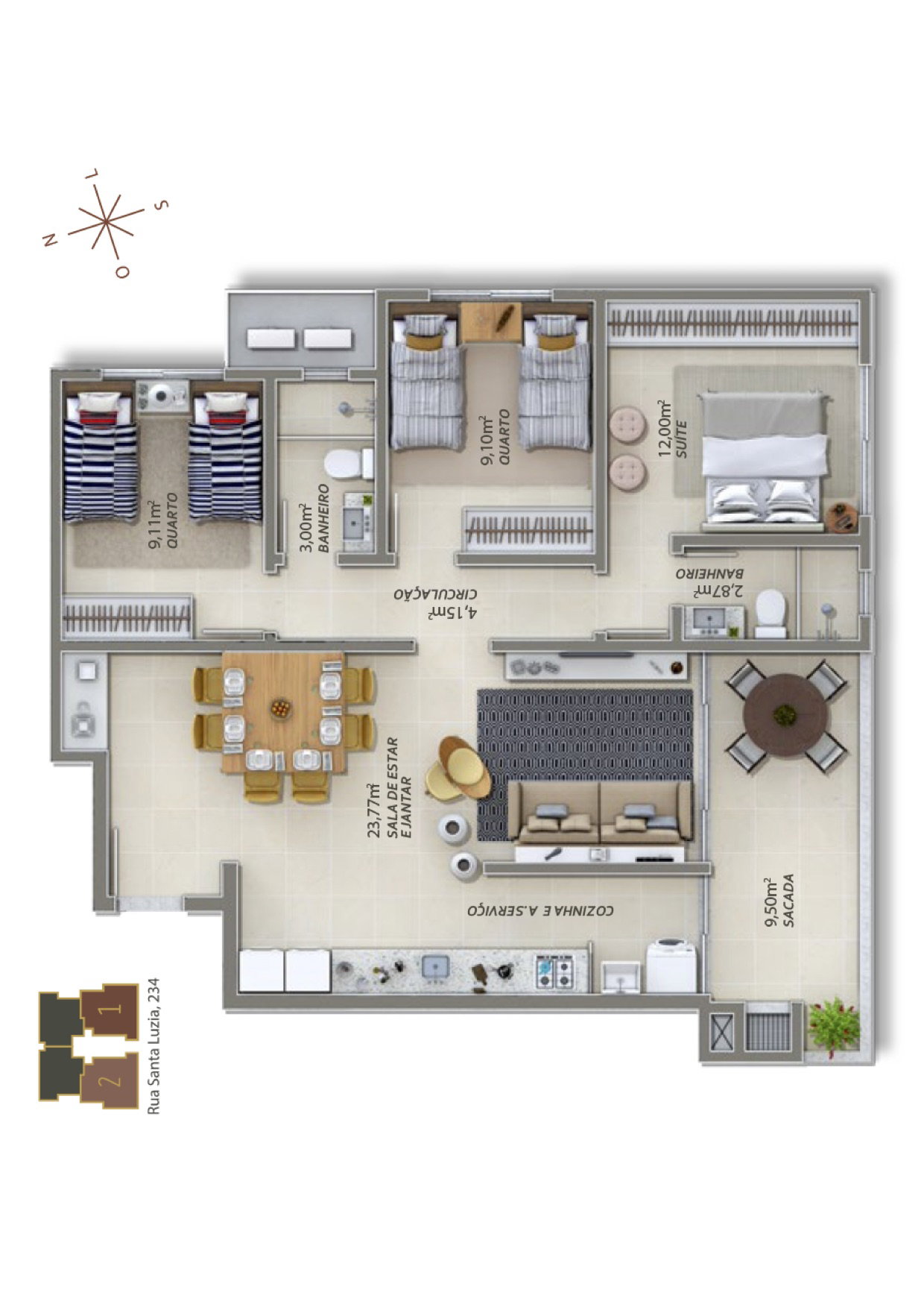 Planta 2 de Residencial Santa Maria