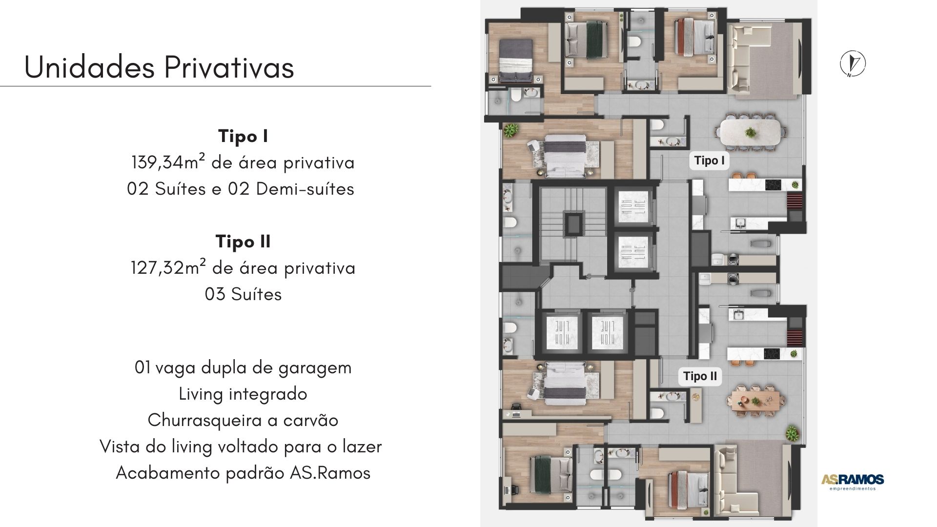 Planta Tipo I, 4 dormitórios · 2 suítes · 139 m² do High Line