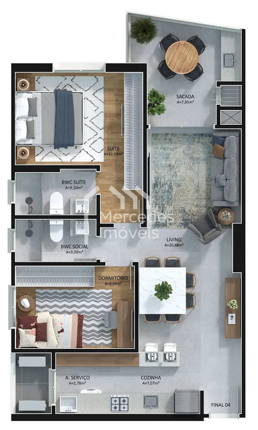 Foto 49 de Apartamento com 1 suíte + 2 dormitórios à venda, Centro, Itajaí, SC