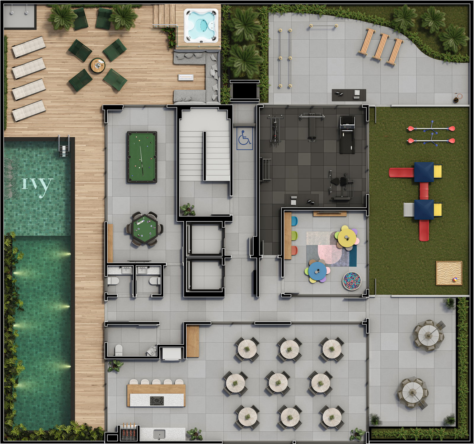 Planta Lazer do IVY Residence