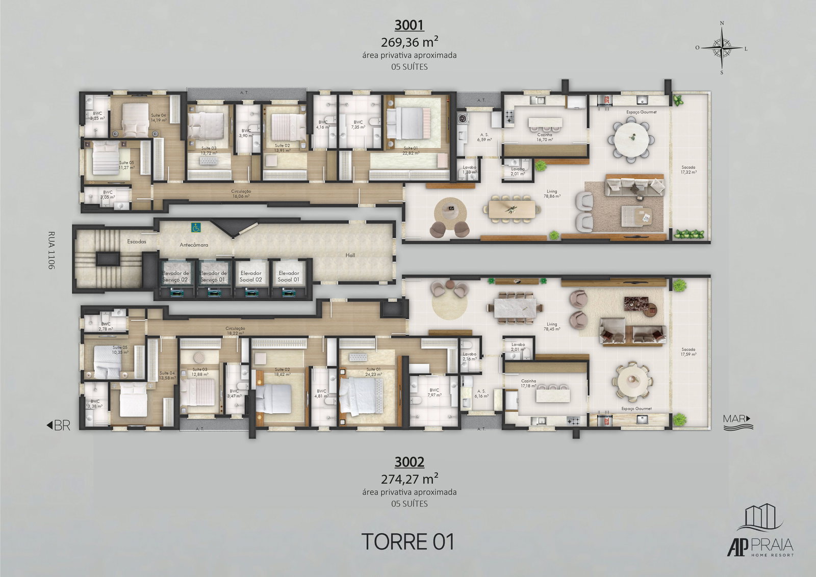 Planta 3 de AP Praia Home Resort