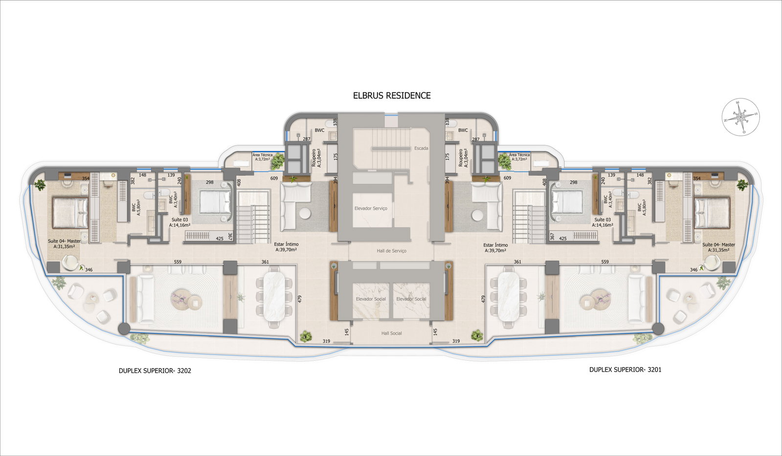 Planta Duplex Superior do Elbrus