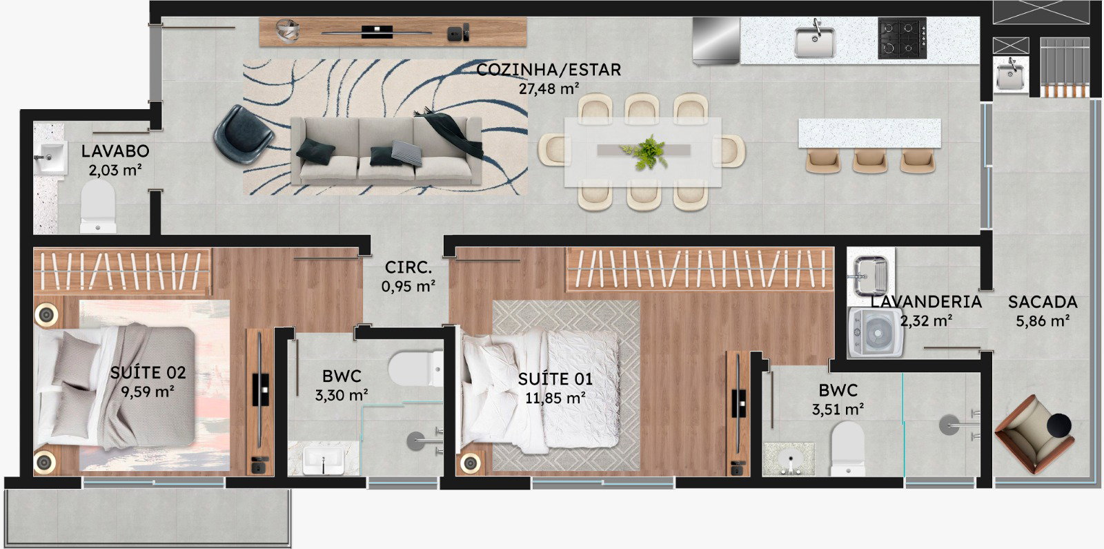 Planta 1 de Mont Blanc Residence