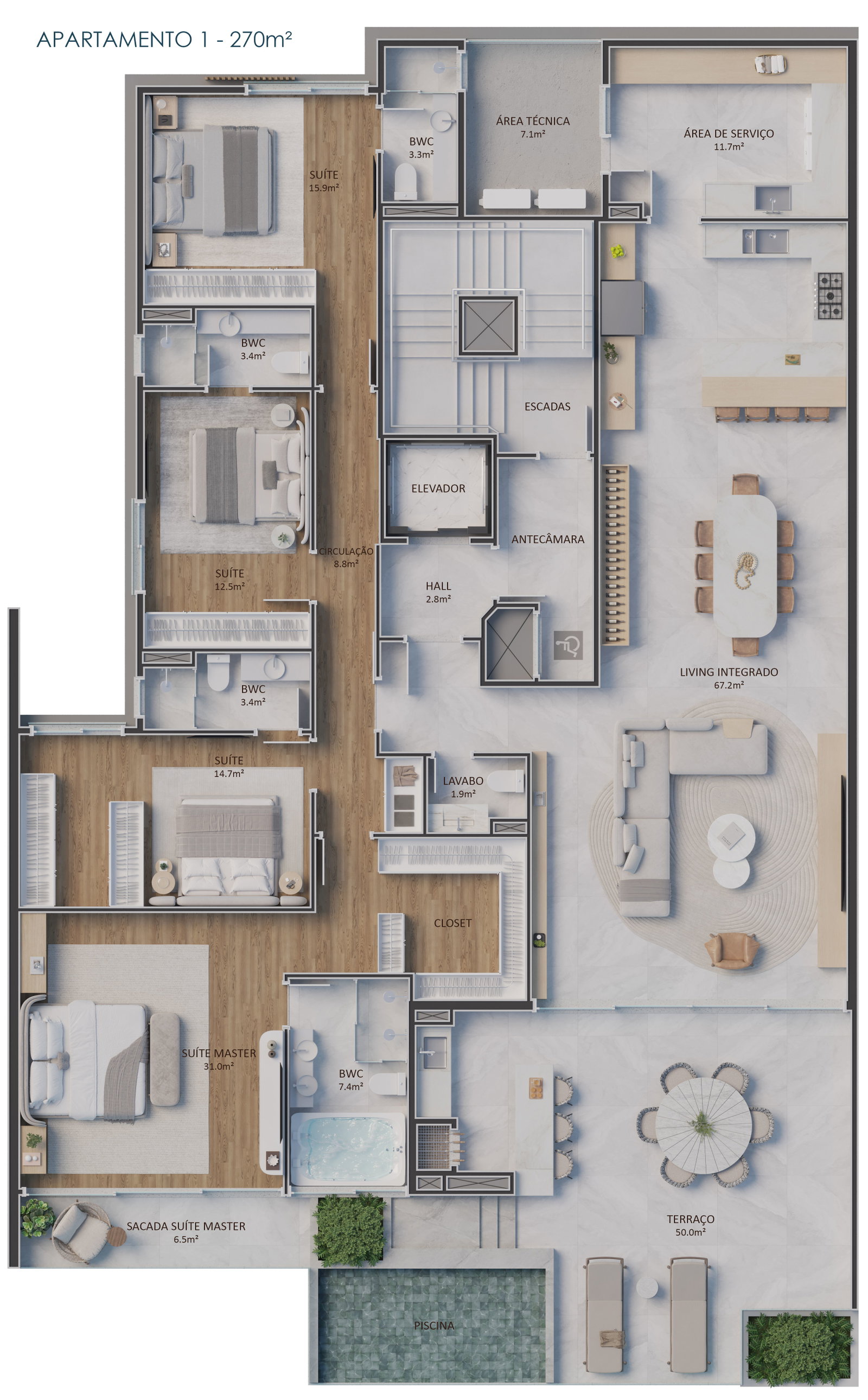 Planta 1 de Oyster Praia Brava