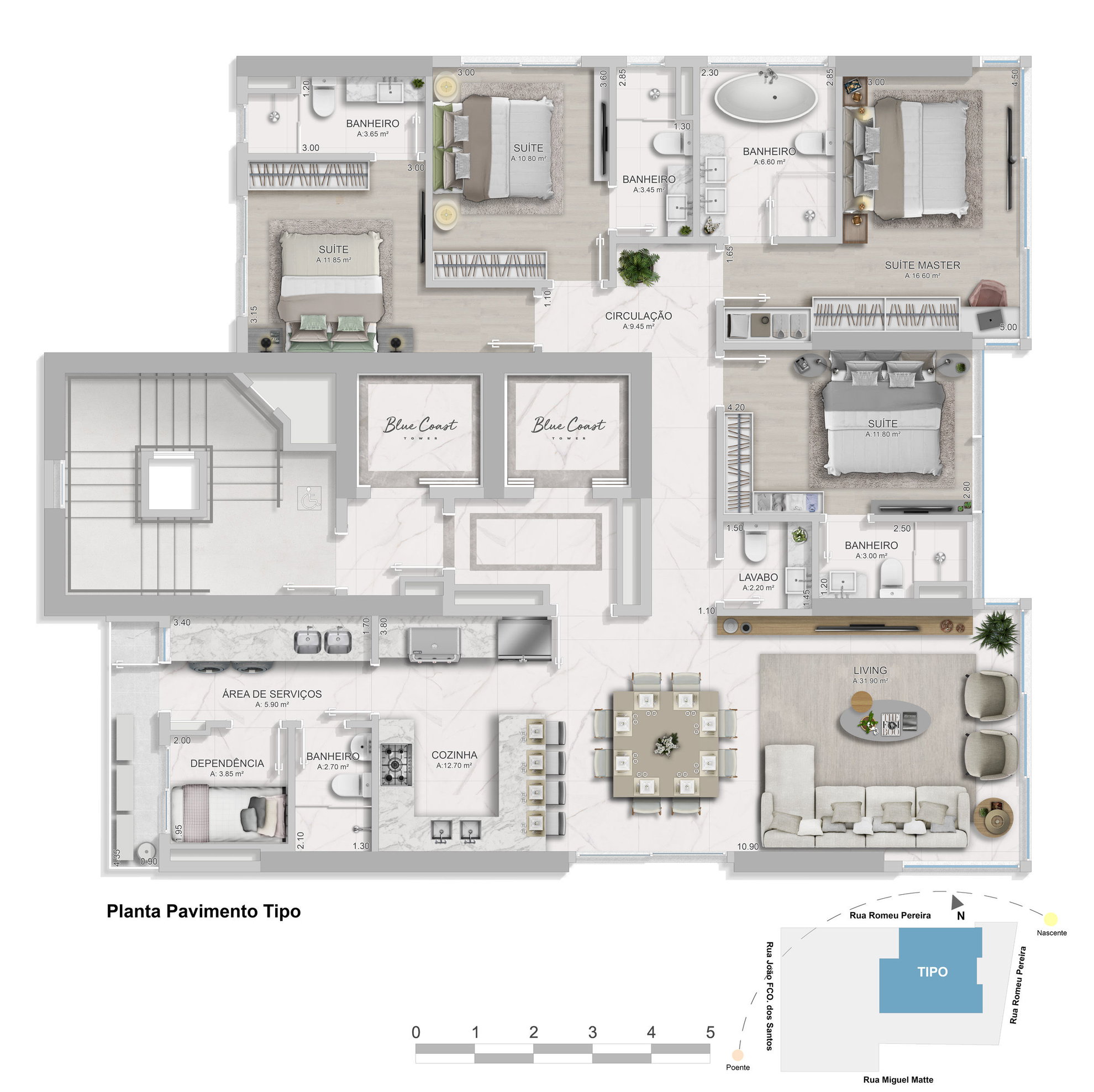 Planta 9 de Blue Coast Tower