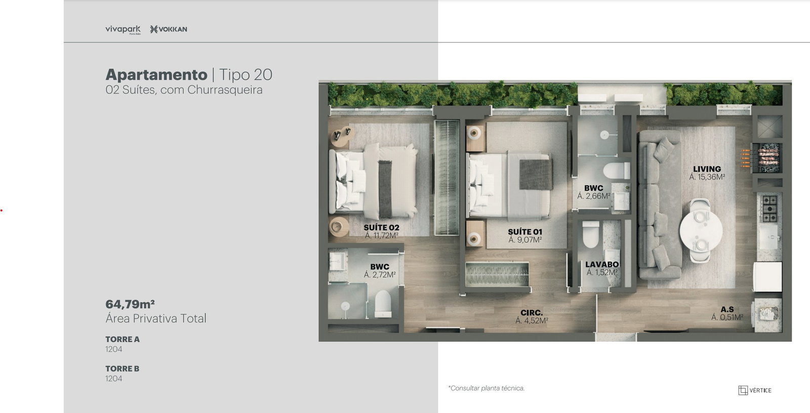 Planta 18 de Edifício Vértice